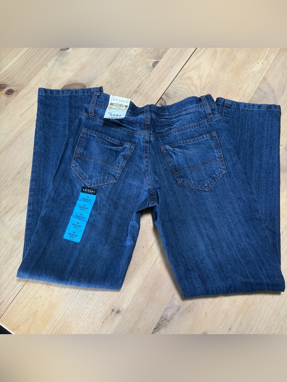 Arizona Jean Company Blue Skinny Jeans with Contrast Stitching